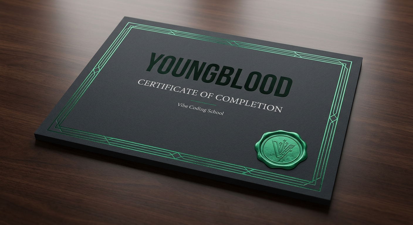 Сертификат об окончании Youngblood